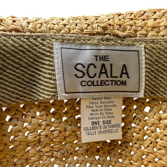 The Scala Collection Womens Natural Fiber Straw Hat Black Trim One Size - Picture 8 of 9